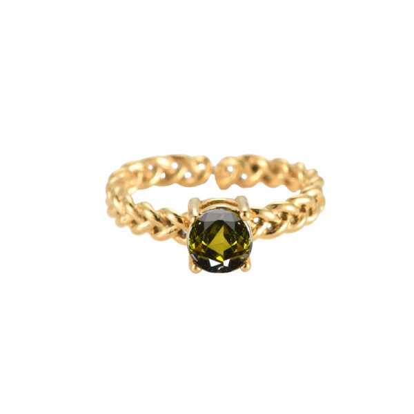 Gold Ring mit Grünen Stein - Laila Ring - Tayna Schmuck & Accessoires