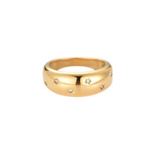 Gold Ring mit Steinchen - Lauren Ring -Tayna Schmuck & Accessoires