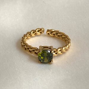 Gold Ring mit grünem Stein - Laila Ring - Tayna Schmuck & Accessoires