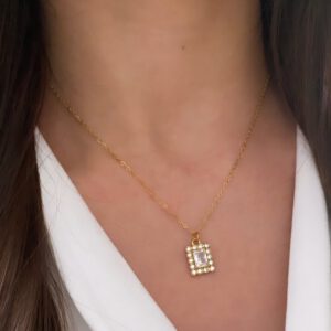 Gold Halskette mit Steinen - Tayna Schmuck & Accessoires