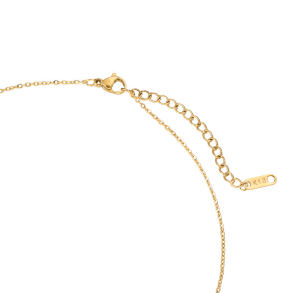Gold Halskette mit großem Stein- Weißer Tropfen Halskette - Tayna Schmuck & Acccessoires