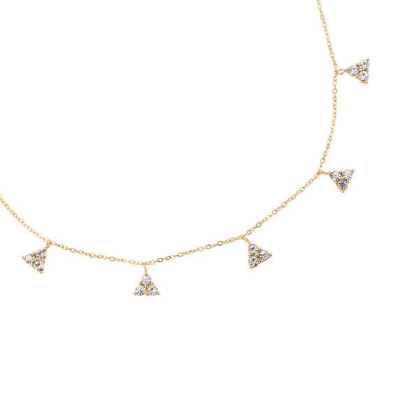 Gold Halskette mit Zirkonia Steinchen - Triangle Tennis Halskette - Tayna Schmuck & Accessoires