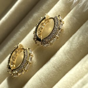 Gold Diamond Hoops - Zia Hoops - Tayna Schmuck & Accessoires